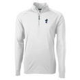 thumbnail image 2 of Men's Cutter & Buck White Kansas Jayhawks Adapt Eco Knit Stretch Recycled Quarter-Zip Pullover Top, 2 of 3