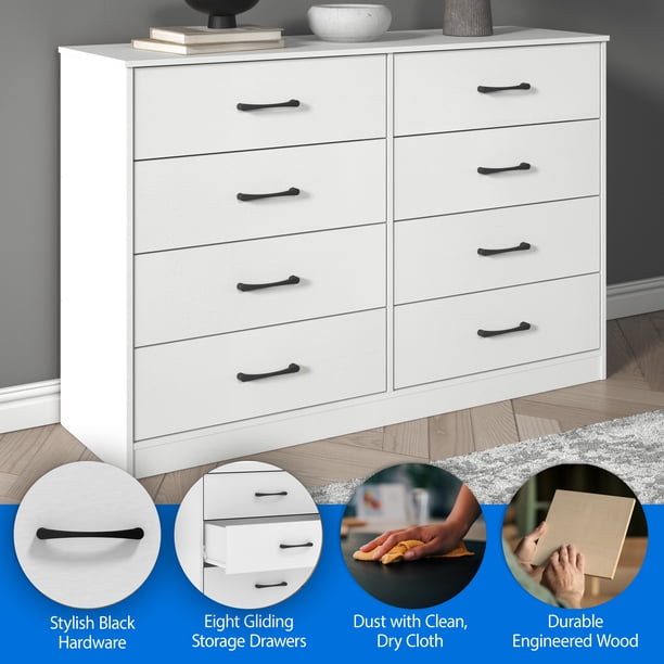 walmart joqixon 8-drawer dresser Mainstays Ardent 8 Drawer Dresser, 53" Wide, White