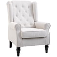 thumbnail image 3 of HOMCOM Button-Tufted Accent Chair with High Wingback, Rounded Cushioned Armrests and Thick Padded Seat, Cream White, 3 of 10