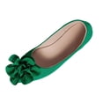 thumbnail image 3 of Lenago Bowknot Flower Flat Shoes for Women Slip On Low Wedge Casual Walking Shoes with Arch Support Summer Beach Fashion Shoes Footwear Green Size-8.5, 3 of 9