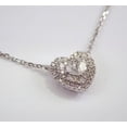 thumbnail image 3 of TAAPSEE JEWELS Double Halo Heart Pendant Necklace Pear Cut Cubic Zirconia 14K White Gold Plated Free Chain 18'', 3 of 4