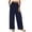 Dark Blue, variant on Womens Fashion Smock Waisted Plazzo Pants Flowy Wide Leg Summer Beach Travel Trousers High Waisted Lounge Pants with Pockets Khaki Small