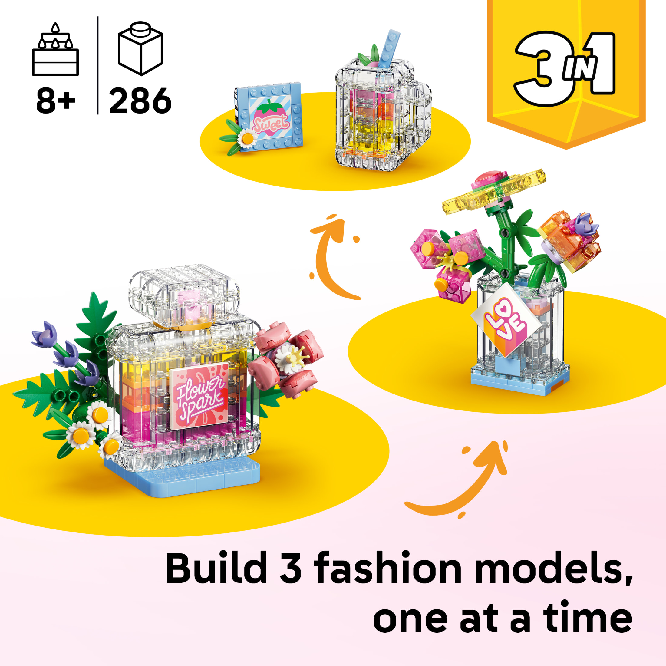 LEGO Creator 3 en 1 Frasco de Perfume Decoración Floral - Juguete de Construcción para Niñas y Niños, Mayores de 8 Años - Decoración para Dormitorio o Escritorio - 3 Opciones de Construcción - Regalo de Cumpleaños - 31383 3