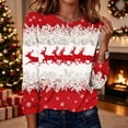 thumbnail image 3 of Titcea Christmas Tops for Women Long Sleeve Crewneck Fashion Xmas Print Cute Pullover Loose Comfy Lightweight Casual Tops, 3 of 6