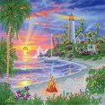 thumbnail image 1 of (XD103) Serie Paisaje Faro Costero Diamante Parcial Pintura Resina Diamante Con Forma Especial 30*30CM, 1 of 9