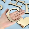 thumbnail image 3 of Uxcell 3D Acrylic Alphabet Mirror Wall Stickers Letter C Self Adhesive Letter Sign for Home Decoration Light Gold, 3 of 7