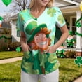 thumbnail image 6 of felwors Womens Scrubs Plus Size St Patricks Day Shirts Shamrock Printed V Neck Short Sleeve Nursing Tops Pocket Nurse Uniform (Mint Green, S), 6 of 6