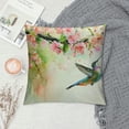thumbnail image 2 of Awypu &nbsp;Hummingbird Flowers Throw Pillow Case Watercolor Flower Spring Bright Green Pillow Covers Decorative Pillow Cover Standard Size Single Side Print, 2 of 5