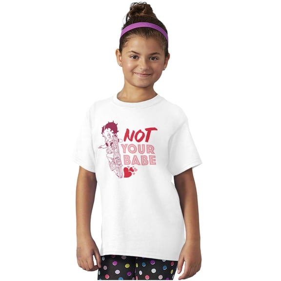 Betty Boop Biker Not Your Babe Girls Kids T Shirt Tees Teen Brisco Brands XS
