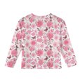 thumbnail image 4 of LTTVQM Shirts for Girls Long Sleeve 12-13 Fall Winter Casual Floral Print Tee Casual Blouses Fashion Outfit Crew Neck with Pocket Pink 12-13 Years, 4 of 5