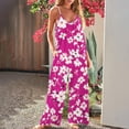 thumbnail image 2 of Rutainlusire Women's Summer Vacation Jumpsuits with Pockets Sleeveless Loose Fit Printed Spaghetti Strap Jumpsuits, 2 of 5