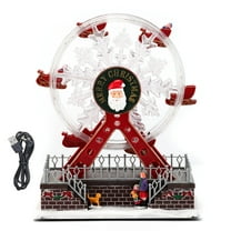 Christmas Music Box Musical Ornament LED light Decoration Festival Rotating Moving Birthday Gift