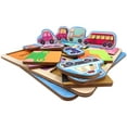 thumbnail image 4 of Ambesonne Vehicles and Animals Wooden Puzzle Set of 2 Chunky Pieces, Match the Cars, Sky Blue Multicolor, 4 of 5