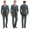 thumbnail image 2 of Beauty-Emily Men’s 3-Piece Suit Set – Vertical Striped Blazer, Vest & Pants, Classic Two-Button Design for Wedding, Business, Party, or Formal Events, 2 of 8