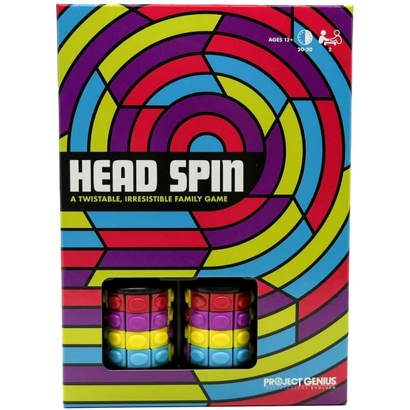 Head Spin – Family, Two-Player, Fidget-Spinner Game, Ages 12 , Solve puzzles and race to arrange the colors on the spinner, Includes 200 challenges in 10 different puzzle styles