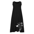 thumbnail image 5 of TIMIFIS Robes Maxi pour Femmes Robe d'Été de Plage Coton Lin Col Rond Sans Manches Longues Robes Grande Taille Camisole Chemises Robe avec Poches, 5 of 5