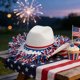 thumbnail image 4 of Sombrero de Vaquero Patriótico Americano para Fiestas Del Día de La Independencia: Accesorio Fotogénico Adornado con Rayas Metálicas para Desfiles, Reuniones Familiares y Celebraciones Al Aire Libre., 4 of 6