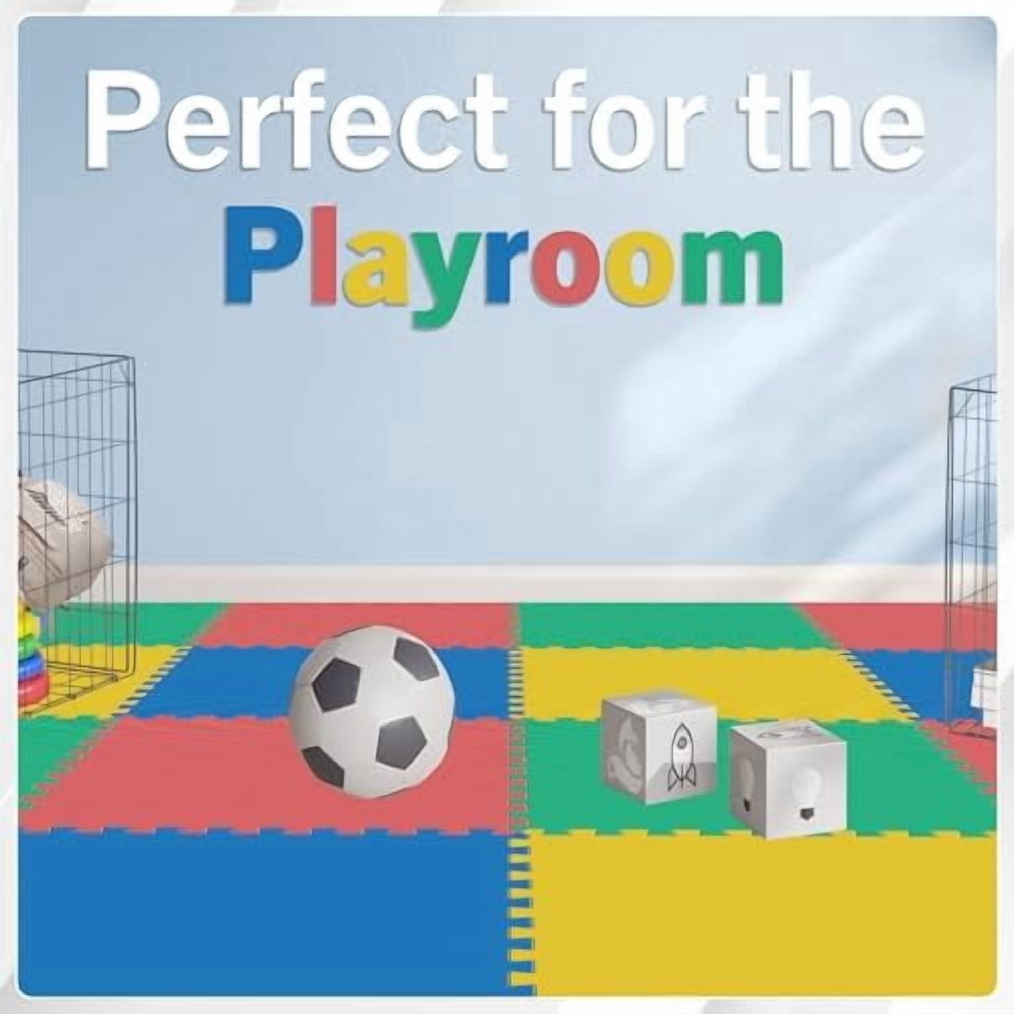 EVA Foam Mat Tiles 8-Pack - 32 SQ FT Interlocking Padding for Playroom or Gym Flooring - Workout Mat or Baby Playmat by  (Multicolor)
