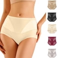 thumbnail image 2 of Qingpeng Women High Waist Mesh Briefs Breathable Solid Color Panties Comfort Underwear Size M-XXL, 2 of 7