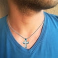 thumbnail image 2 of Metaljc Stainless Steel Cross Pendant Necklace for Men Women, 24" Chain, Religious Jewelry Gift, 2 of 8