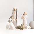 thumbnail image 3 of Juego de figuras decorativas navideñas: estilo esculpido con José, María sosteniendo al Niño Jesús, un burro y un cordero para decoración navideña y de Nochebuena, 3 of 5