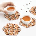 thumbnail image 7 of Fuzoiu Hot Fresh Pizza Print Leather Coasters Set,Drink Coasters Set of 6,for Tabletop Protection, Durable PVC Coasters,Home Décor and Housewarming Gift,Hexagon, 7 of 7