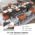 thumbnail image 4 of 71" Luxurious Marble Dining Table for 6-10 People, Modern 6ft Large Gaming Computer Desk Family Rectangular Dinner Table with Adjustable Leg(Marble Brown), 4 of 9