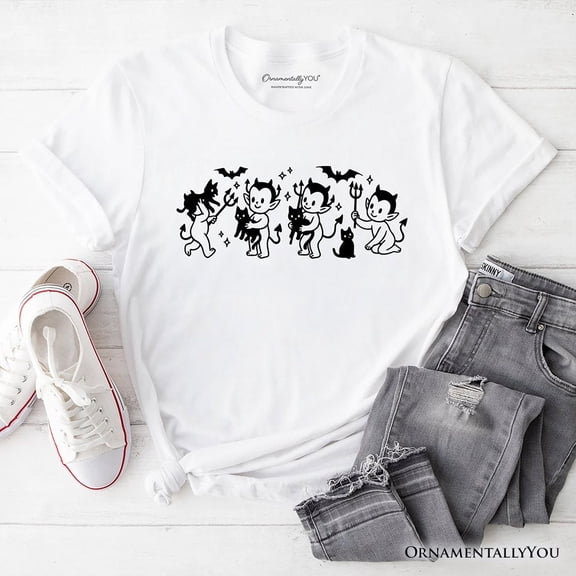 Halloween Devils and Cats T-Shirt, Spooky Season Tee