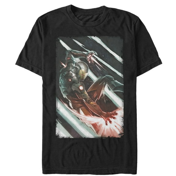 Men's Marvel Iron Man Repulsor Rays  Graphic Tee Black Medium