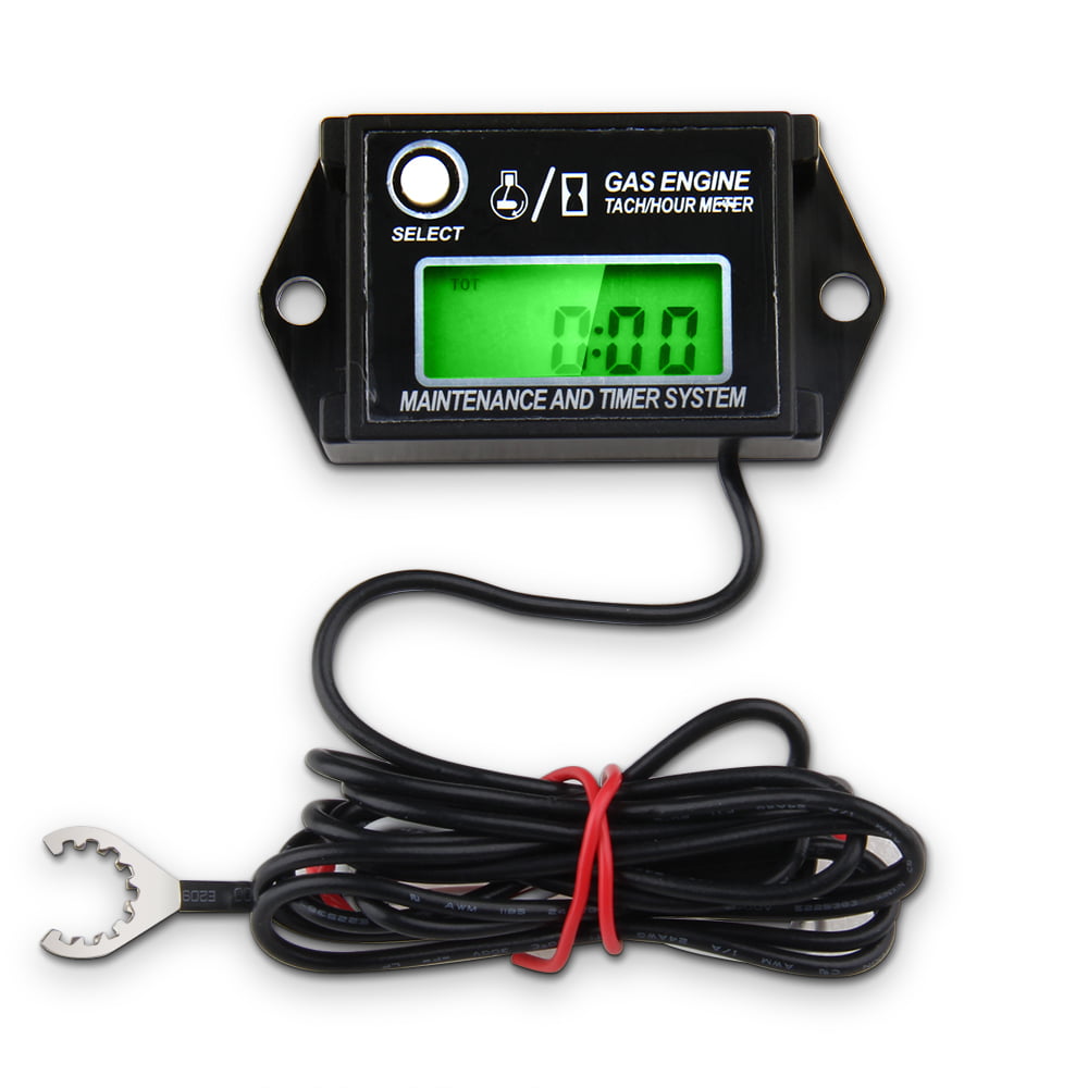 Electronic Tachometer with Digital Display Timer Gauge Tachometer with Clip for Lawn Mower Motorcycle Marine Digital Meter Tachometer for Engine