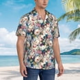 thumbnail image 3 of Susaid Colorful Flowers Print Short Sleeve Shirts Button Down Casual Shirts Summer Beach Aloha Button Down Short Sleeve for Men ,Large, 3 of 7