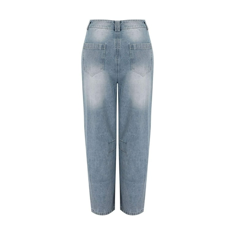 frariair ​Relaxed Fit Wide Leg Jean Trousers For Women Comfort