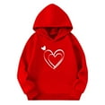 thumbnail image 2 of Eltusu Girls Valentine's Day Hoodies, Spring Fall Loose Fit Pullover Heart Graphic Long Sleeve Sweatshirts Red Size 7-8 T, 2 of 4