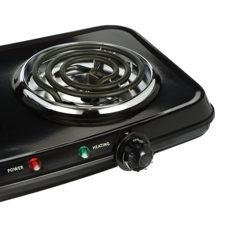 Mainstays Double Burner, 120V~ 1800W, Portable, Easy to Cook, Elegant Classic Design, 3.28 lbs