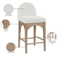 thumbnail image 2 of Meridian Furniture Waldorf Cream Chenille Fabric Stool, 2 of 7