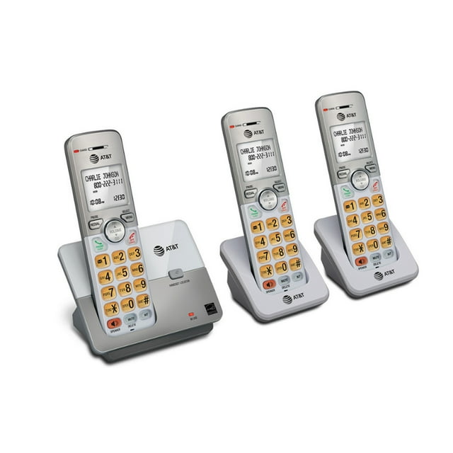 Kit 3 Teléfonos Inalámbricos AT&T ID Llamadas EL51303 Gris