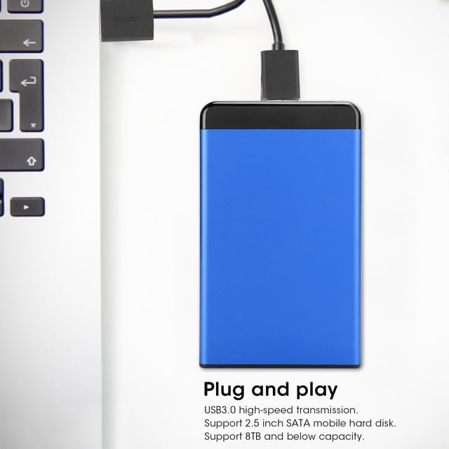 Portable USB3.0 Mobile Hard Disk Enclosure for 2.5in SSD/HDD, 8TB Capacity, Aluminum Alloy