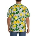 thumbnail image 5 of Xecao offers the Lemon1 for Men's Casual Short-sleeved Shirt, a button-up collared shirt with a pocket, perfect for beach vacations and yacht travel in the Large size., 5 of 7