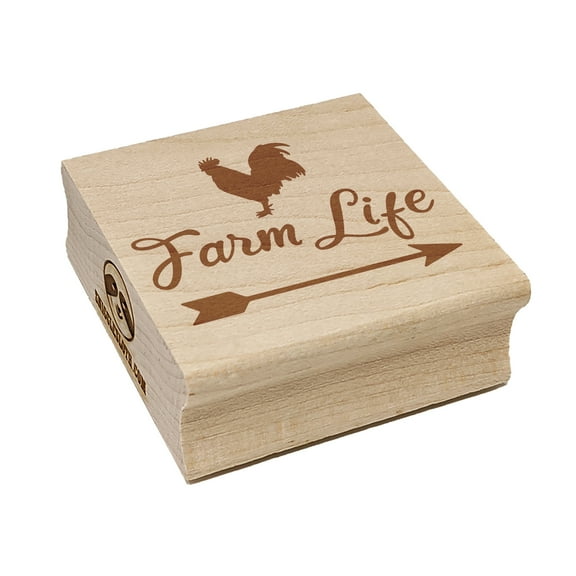 Farm Life Rooster Arrow Weathervane Square Rubber Stamp Stamping Scrapbooking Crafting - Large 2.75in