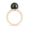 thumbnail image 2 of ANGARA Solitaire Tahitian Cultured Pearl Bypass Ring in 14K Rose Gold for Women | June Birthstone, Birthday, Anniversary, Jewelry Gift for Women | Pearl Ring, 2 of 9