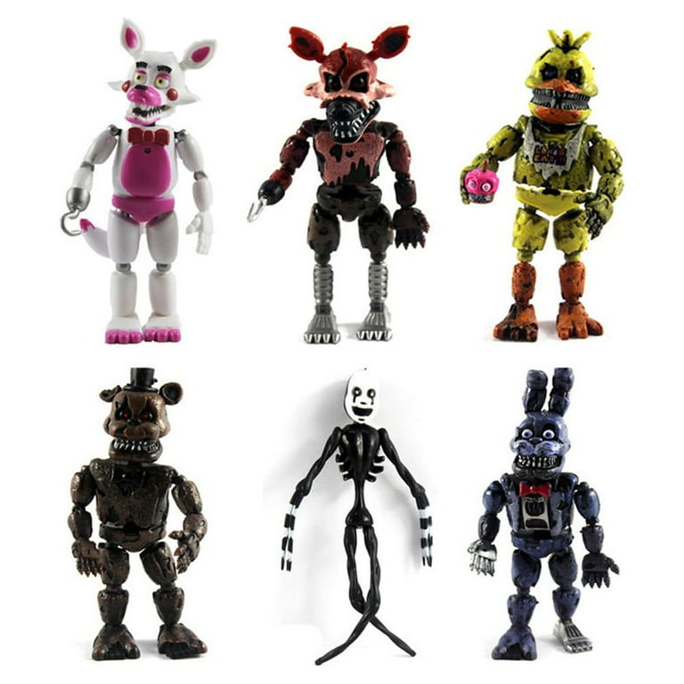 5pcs / Set Five Nights at Freddy's Game Fnaf Figure Funtime Freddy Foxy Sister Location Lightening Movable Action Figures Gift Toys, Size: 15