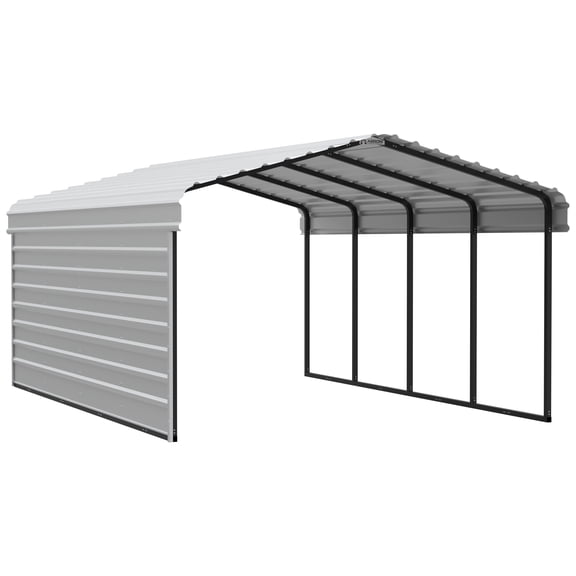 Arrow 20 x 12 x 7 ft Eggshell Carport With 1 Side Wall Kit