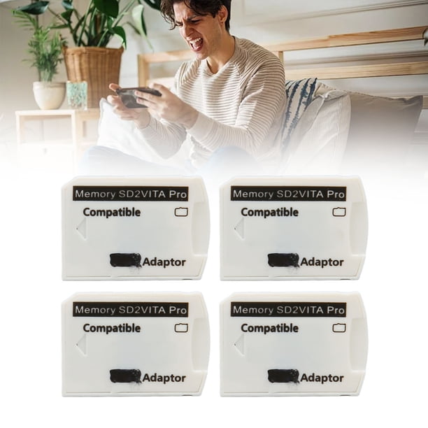Adaptador De Tarjeta De Juego, 4 Piezas Adaptador De Tarjeta De Memoria Compacto De Velocidad De Carga Rápida ABS Para Tarjeta De Memoria