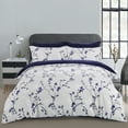 thumbnail image 3 of Chanasya Ultra Soft Floral Print Duvet Cover Set, Queen, Navy Purple, 3 of 3