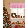 thumbnail image 3 of Pink Snowflakes Valances for Windows, Winter Xmas Pink White Nature Snow Scene Rod Pocket Valance Short Window Treatments Curtains for Kitchen Bathroom Bedroom Decor, 54 x 18 Inches, 3 of 9