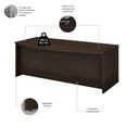 thumbnail image 6 of Pemberly Row 72W x 36D Bow Front Desk in Black Walnut - Engineered Wood, 6 of 7