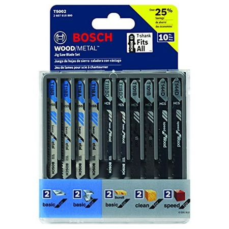 Bosch 10-Piece Assorted T-Shank Jig Saw Blade Set