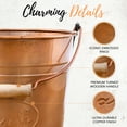 thumbnail image 3 of Autumn Alley Farmhouse Bathroom Trash Can - Copper Trash Can Bucket with Wooden Handle for Rustic Bathroom, Farmhouse Kitchen, Country Home Décor, 7 Liter, Copper, 3 of 12