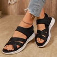 thumbnail image 5 of Pandaie Womens Walking Hiking Sandals Comfortable Arch Support Orthopedic Summer Shoes Mesh Breathable Open Toe Sneakers for Plantar Fasciitis Black 6, 5 of 9