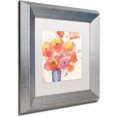 thumbnail image 2 of Trademark Fine Art "Vase of Poppies 5" Canvas Art by Sheila Golden, White Matte, Silver Frame, 2 of 4